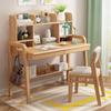 Estante de Livros Infantil com Mesa Integrada para Alunos do Ensino Fundamental I e II, Mesa de Escrita, Mesa para Computador, Mesa de Estudo para Quarto, Madeira Maciça Móvel