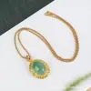 Nuevo Estilo Chino Estilo Nacional Moda Nacional Huevo de Jade Dongling Natural Fideos de Huevo Colgante Versátil Elegante Estilo Lujo de Lujo Estilo Avanzado Collar de Diamantes