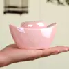 Tarro de lingote de oro cerámico tarro de almacenamiento tarro de pata de gato tarro sellado a prueba de humedad tarro de té adornos creativos huella de pata de mascota lingote