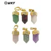 WT-P1915 Colgante Pequeño Artístico Retro Natural Multicolor Opcional Colgante Coleccionable de Piedra Semipreciosa Natural