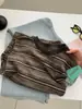 Camiseta de manga larga con rayas jacquard tejidas de hilo de algodón grueso para mujer, estilo literario japonés relajado, cuello redondo, prenda básica para otoño e invierno