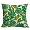 Cojín Impreso HD de Planta Verde Tropical Transfronterizo Nuevo para Amazon, Funda de Cojín para Sofá de Casa
