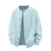 Cárdigan de estilo americano para hombre con cuello redondo, nuevo top de marca de moda otoño e invierno 2026, chaqueta de punto casual, ropa para hombre