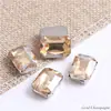 Taladro de Garra Octagonal Rectangular Strass Rectangular Vidrio Rectangular Taladro Cosido a Mano Joyería DIY Ropa Accesorios de Boda Accesorios