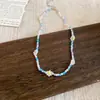 Collar de Flor con Cuentas de Cristal de Color Dopamina Nuevo Estilo Dulce Femenino Cadena para Clavícula Diseño de Nicho Cadena para el Cuello