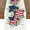 Camino de Mesa Vintage Estilo Americano Transfronterizo, Mantel Navideño de Lino Estampado, Mantel Largo Decorativo, Mesa de Centro Estilo Lujo Ligero