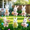 2027 Letrero Original Nuevo de Jardín de Pascua con Conejo Grande y Huevos de Colores para Decoración de Césped de Jardín de Pascua