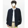 Cárdigan de Punto Grueso de Color Sólido Vintage ONUN para Otoño, Abrigo Suéter de Punto Redondo Abotonado Casual Holgado Versátil para Hombres y Mujeres