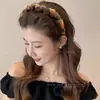Faixa de Cabelo com Pente Envolto em Tecido Melard para Mulheres 2026 Novo Modelo Faixa de Cabeça para Uso Diário Presilha de Cabelo com Coroa Alta Acessório de Cabelo