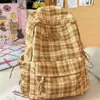 Mochila Escolar Retro a Cuadros para Otoño e Invierno para Mujer, de Buena Apariencia y Estilo Universitario, Mochila Multicompartimento Estilo Bosque para Estudiantes de Secundaria y Preparatoria
