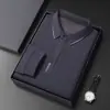 Camiseta de Manga Larga Nueva Transfronteriza 2025 para Hombre, Primavera y Otoño, Cuello Simple Versátil de Algodón, Camisa Polo para Hombre