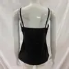 Camisola de Verano Simple Chica Atractiva Primavera/Verano Cuello en V Ajustada Color Sólido Espalda Descubierta Uso Diario Camiseta sin Mangas de Comercio Exterior Venta al por Mayor