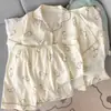 Pijama de Gaze de Algodão com Bojo para Mulheres Modelo Dachshund 2026 Novo Conjunto de Três Peças para Primavera, Outono e Verão