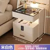 Mesita de Noche Inteligente Dormitorio Uso en Casa Multifuncional Luz Colgante Lujo Simple con Cerradura de Contraseña y Huella Dactilar Gabinete de Mesita de Noche Madera