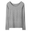 Camiseta Base Negra para Mujer Modal Manga Larga Delgada Ajustada 2025 Primavera Ropa Interior Ropa de Otoño Top