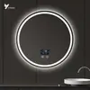 Espejo Redondo Inteligente para Baño Montado en la Pared Espejo de Maquillaje Iluminado con LED con Luces Espejo de Tocador Montado en la Pared