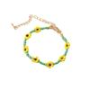 Pulseira trançada à mão colorida de contas de arroz transfronteiriça europeia e americana estilo boho para férias na praia Pulseira de Margarida para mulheres