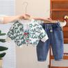 Traje de ropa para niños primavera y otoño bebé letra uniforme de béisbol chamarra con cremallera camisa 2024 traje de bebé de una pieza entrega