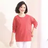 Sudaderas Casuales para Mujeres de Mediana Edad y Mayores Camiseta Sudadera de Algodón de Color Puro para Madres de Mediana Edad Ropa de Primavera a la Moda