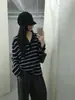 Camiseta base de punto de hilo de papel japonés al 25%, nueva colección de otoño, cuello Henry, rayas, manga larga, estilo náutico, corte ajustado, venta al por mayor