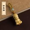 Llavero de Buda Guanyin Maitreya de madera de boj hecho a mano, colgante para llave de coche, colgante seguro para pareja, colgante para bolso