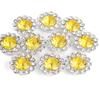 Hebilla de Girasol con Pedrería, Hebilla de Flor con Pedrería de Garra de Cristal, Pedrería Cosida a Mano, Accesorios de Pedrería Galvanizada, Decoración de Joyería DIY
