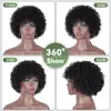 Novo produto de comércio exterior: Peruca afro feminina preta de cabelo cacheado curto, enrolada à mão, feita de fibra sintética de alta temperatura, peruca curta, cachos afro pequenos