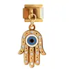 Pulsera Módulo Italiana de Acero Inoxidable Colgante Ojo del Diablo Dorado DIY Pulsera Charms Italianos DIY