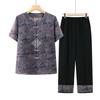 Trajes Delgados de Verano para Personas de Mediana Edad y Mayores, Ropa Elegante para Madres, Tops Casuales de Estilo Chino, Trajes Holgados de Dos Piezas para Señoras Mayores, Personalizados