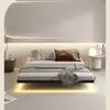 Cama suspendida cama de hierro casa de huéspedes red de costillas网红 sin cabecero habitación principal doble cama de hierro de lujo ligero marco de cama suspendido apartamento