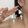 Brincos da Moda de Borboleta com Diamantes e Pérola Pendente, Brincos Nicho Elegantes e Sofisticados no Estilo Ins para Mulheres