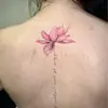 Tatuaje Temporal Impermeable de Flor de Loto Nueva Transfronterizo para Mujer Larga Duración Alta Gama Espalda Tatuaje Sexy Pegatina