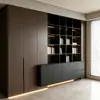 Muebles de armario de lujo ligero italianos, gabinetes de isla integrados de cocina abierta hechos a medida para toda la casa en Singapur en el extranjero