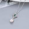 Colgante de perlas de agua dulce de plata S925 transfronterizas de un millón, versión coreana, collar de diamantes sencillo para mujer, fabricantes de accesorios de bricolaje al por mayor