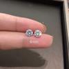 Pendientes de botón de circón s925 plata de ley para mujer strass stud para el cartílago de la oreja diamante blanco simple nuevo 2023 moda diamante pin para la oreja venta al por mayor