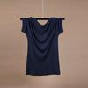 Camiseta de manga corta de punto para hombre, tejido de seda morera transpirable y fresco, jersey de cuello redondo, fino de verano