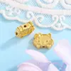 Moneda Hueca de Plata Pura 999 Cobre Dorado Pulido Pulsera Espaciadores para Pulseras de Cuerda Trenzada DIY Accesorios Colgantes Venta al por Mayor
