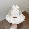 Gorro de Bebé Estilo Primavera y Verano Malla Transpirable Sombrero de Pescador Estilo Coreano Flores Pequeñas Ala Ancha Sombrero de Sol Sombrero de Protección Solar para Bebé