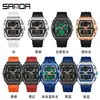 Popular Reloj Electrónico Senda de Alto Valor con Forma de Barril para Hombre, Reloj Despertador Deportivo de Tres Zonas Horarias de Moda para Estudiantes con Función de Repetición