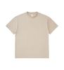 Camiseta Crew Neck Manga Curta Pesada 240g 16 Fios Estilo Novo para Homens, Ombro Caído Oversized, Mangas Três Quartos, Algodão Puro, Cor Sólida, Marca Tendência com Texto Impresso
