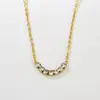 L218 Blanco Brillante Oro de 18K Circonita Cúbica Cadena Completa de Diamantes con Cadena Deslizante Cadena Tenis