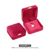 Caja de Joyería con Esquinas Redondeadas y Hebilla Dorada, Delicada Caja de Terciopelo para Anillos, Caja para Collares, Caja para Pulseras, Caja de Regalo de Embalaje para Joyería de Hierro