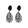 Pendientes de Patrón Calado de Aguja de Plata para Mujer 2022 Nueva Moda Temperamento Retro Pendientes Exagerados Pendientes con Sentido del Diseño Nicho