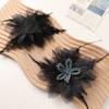 Super hada hermoso exquisito pluma cristal flor centro de cuentas malla gasa flor DIY hecho a mano accesorios para el cabello ropa ramillete accesorios