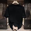 Moda de moda con estilo y personalidad, estampado de letras, manga corta, para hombre, verano, nueva camiseta, top de media manga