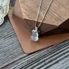 Collar de Cadena para Clavícula de Plata S925 con Colgante de Calcedonia Blanca de Alta Calidad en Forma de Calabaza Incrustado con Ágata de Color Jade para Mujeres, Cadena de Moda Ligera de Lujo para Socialité