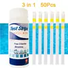 Papel Teste 3 em 1 para Piscina Transfronteiriça papel teste de pH papel teste de cloro residual piscina 50 papel teste de qualidade da água