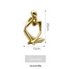Decoração dourada de luxo leve estilo nórdico, não ver, não ouvir, não falar, artesanato de figuras abstratas nórdicas, decorações de casa de luxo leve