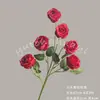 Flor Artificial com 6 Rosas Enroladas de Haste Alta, Decoração para Salão de Casamento, Arranjo de Flores para Sala de Estar em Casa, Flor Artificial Falsa para Atacado Transfronteiriço