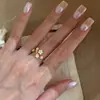 Anel requintado de nicho estilo vintage dourado starlight cheio de estrelas versátil para o dia a dia chuvas de meteoros anel feminino de diamante estrela de cinco pontas
